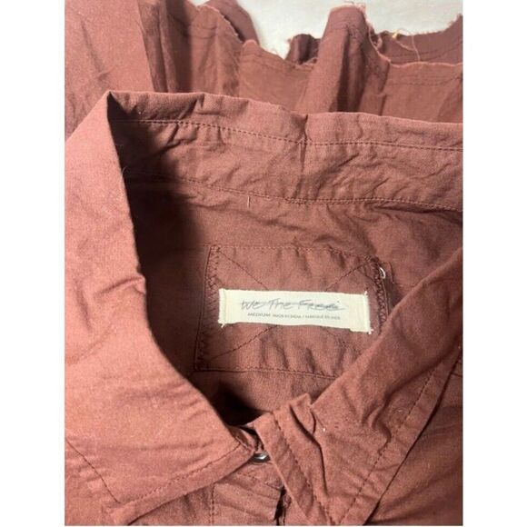 Free People Women Sz Medium Tunic We The Free Freya Poplin Oversized Button Top - Picture 14 of 15